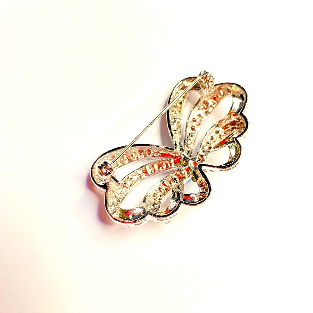 ๐ด Blue Butterfly Rhinestone Stoplight Brooch ๐ - Picture 5 of 6